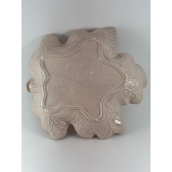 Vintage Calif. Originals Pottery Leaf Dishes 719 721 USA Speckled Gold Trim - Picture 3 of 7